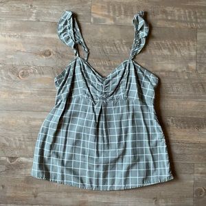 Abercrombie Sage Green Plaid Tank Small